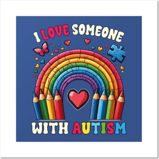 I Love Someone With Autism Awareness Crayons SPED Teacher Posters and Art